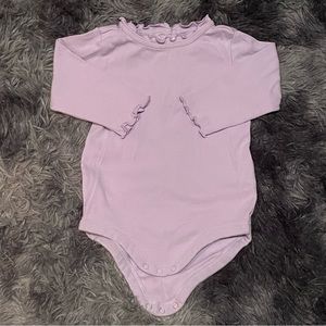 gymboree long sleeve onesie lavender with ruffle edge